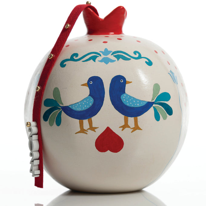 Ceramic Pomegranate -  Birds