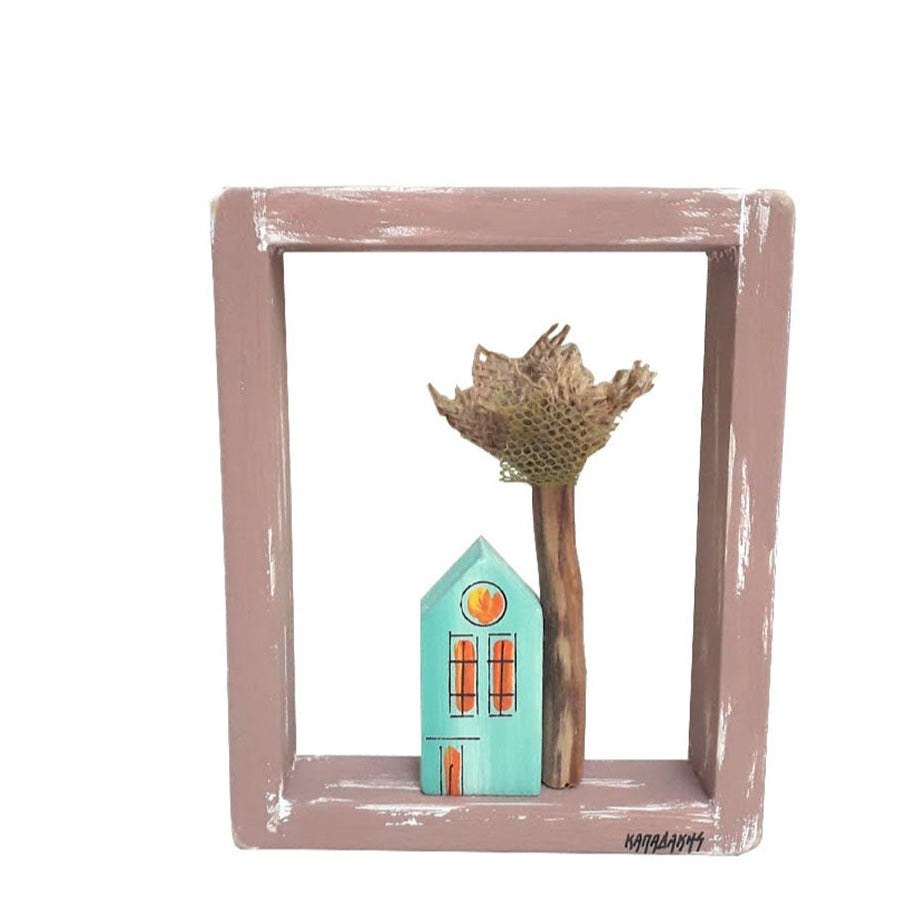 Wooden Frame - House & Tree