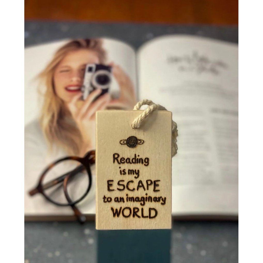 Wooden Bookmark - Reading Is My Escape