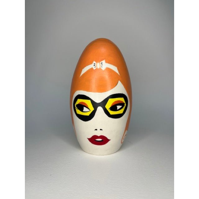 Ceramic Faces - Orange Hair & Black Glasses