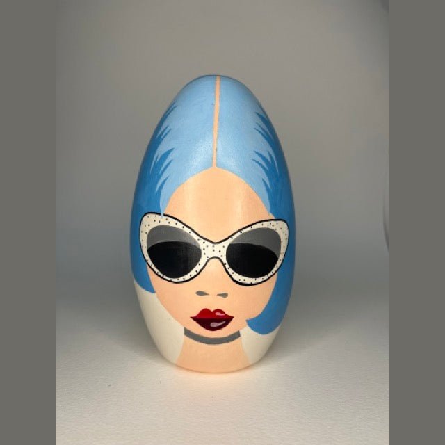 Ceramic Faces - Blue Hair & White Glasses